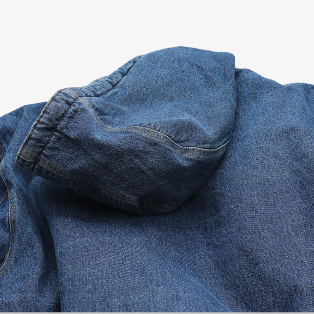 CARHARTT HEAVY DENIM ZIP UP HOODIE