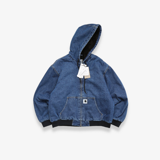 CARHARTT HEAVY DENIM ZIP UP HOODIE