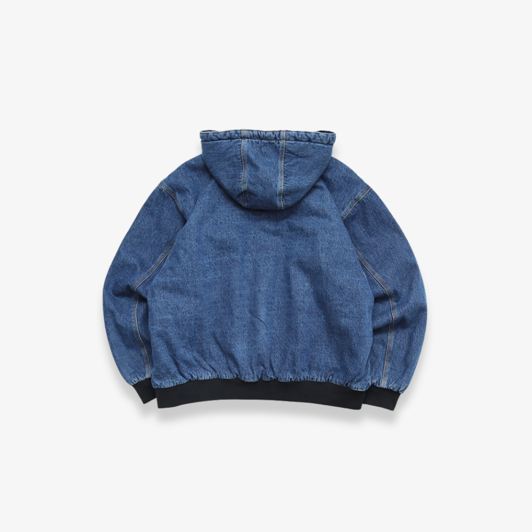 CARHARTT HEAVY DENIM ZIP UP HOODIE