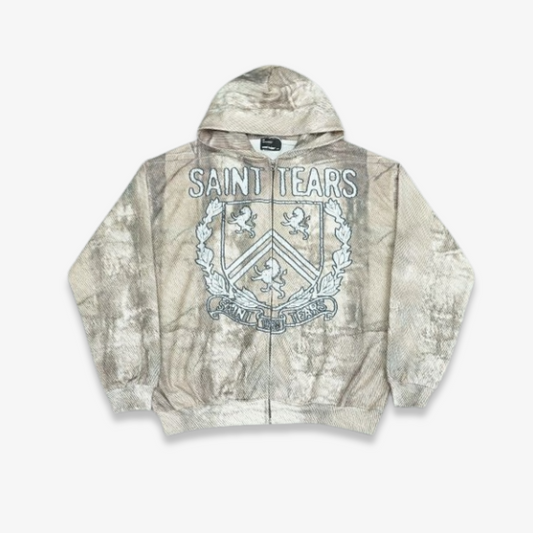 SAINT TEARS CAMO ZIP UP HOODIE